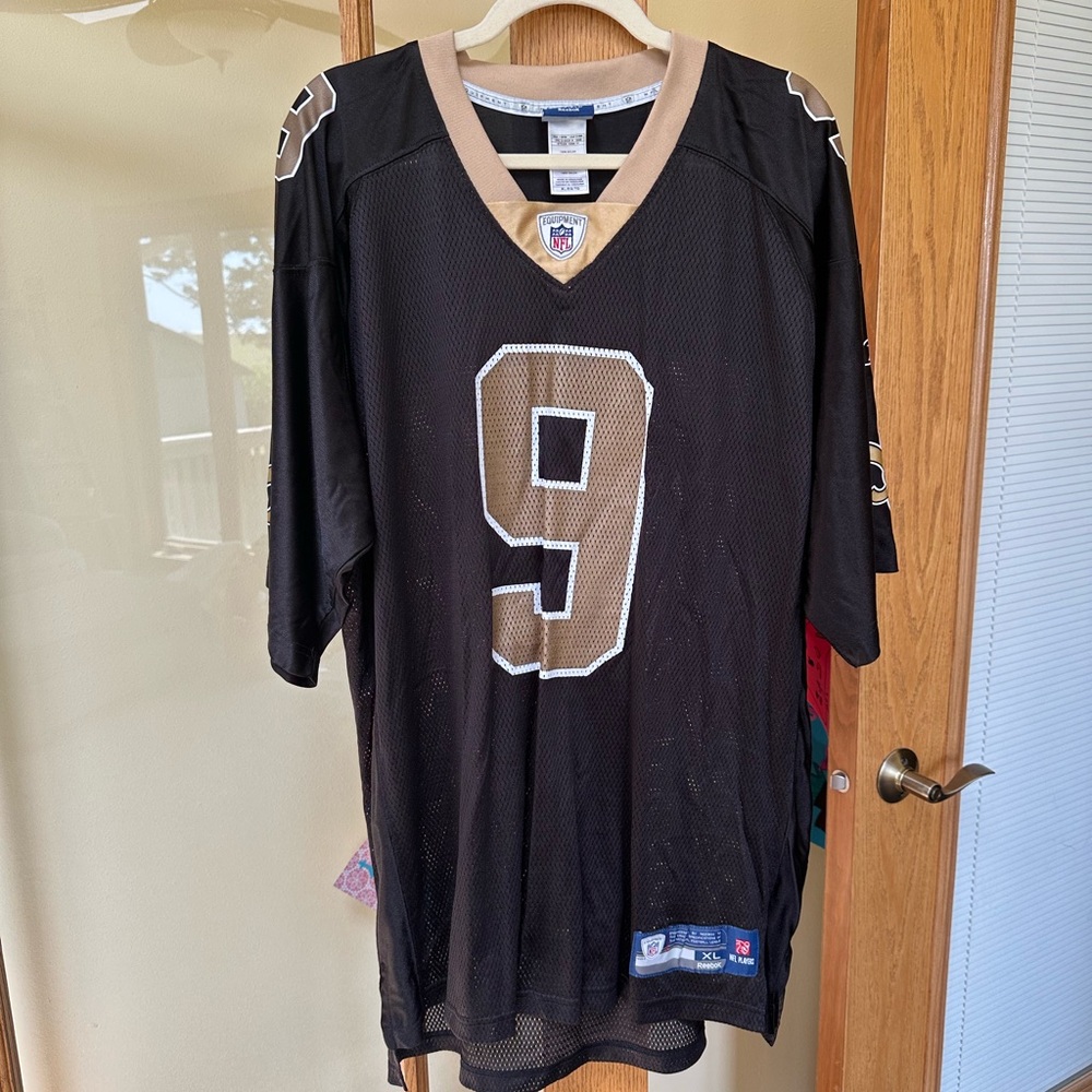 Reebok Drew Brees NFL Onfield Jersey in Black and Gold